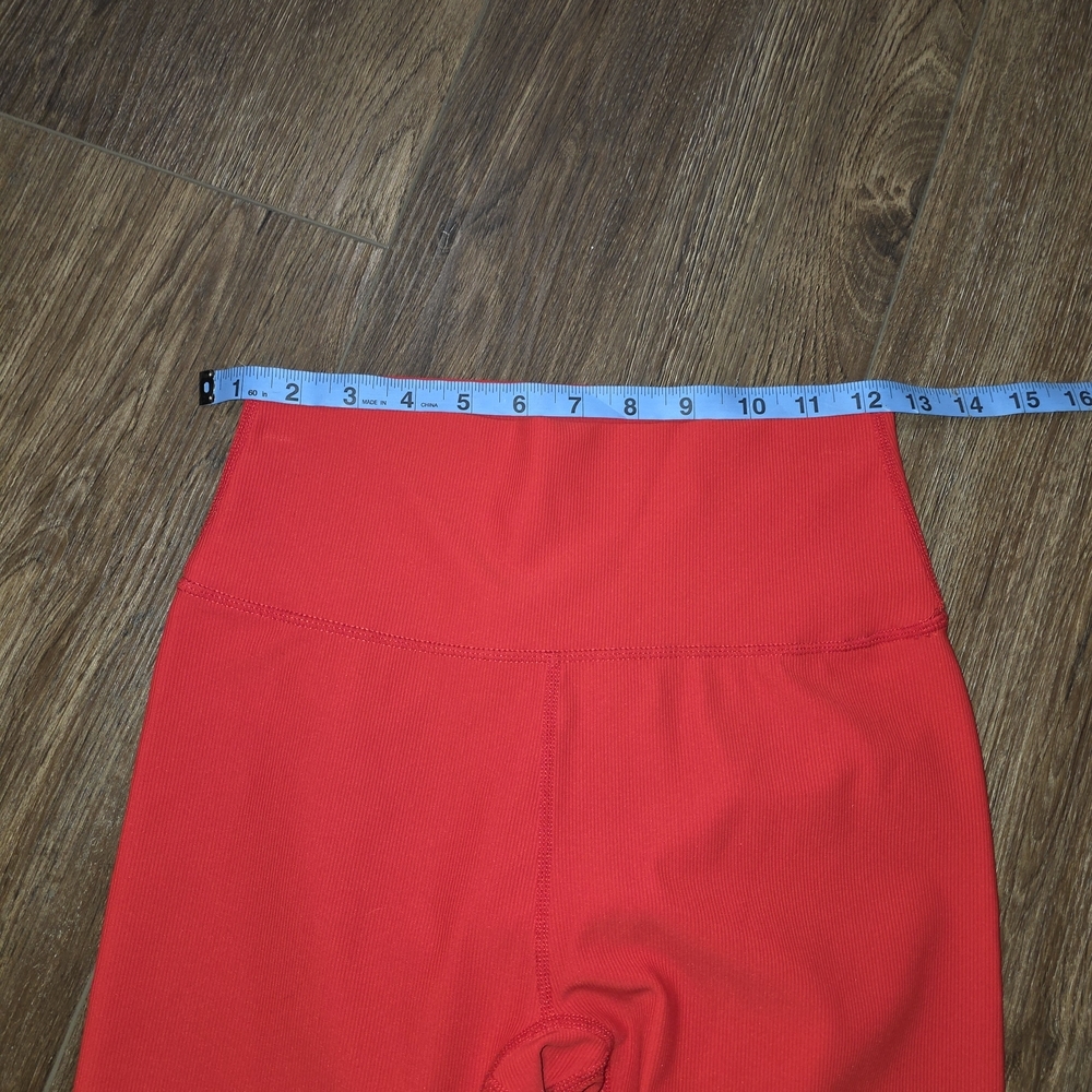 WILO The Label Red Ribbed High Rise Leggings Sz M - Picture 4 of 8